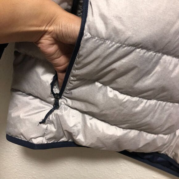 eddie bauer womens 2x puffer sweater blue gray down waterfowl feathers ao - Picture 10 of 13